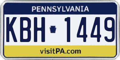 PA license plate KBH1449