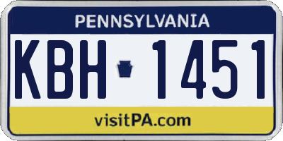 PA license plate KBH1451