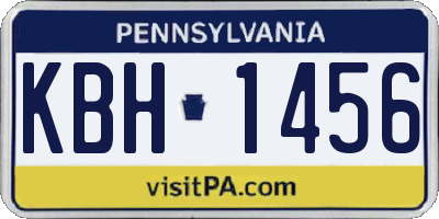 PA license plate KBH1456