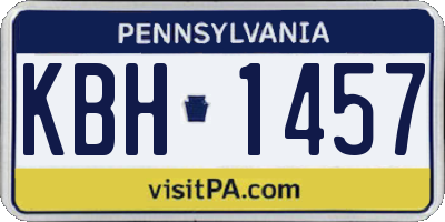 PA license plate KBH1457