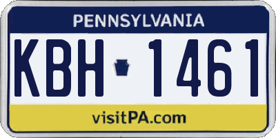 PA license plate KBH1461
