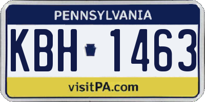 PA license plate KBH1463