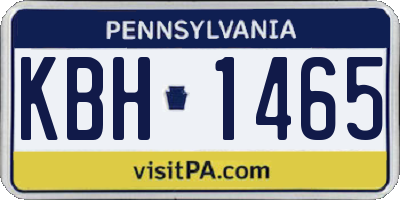 PA license plate KBH1465