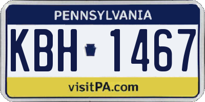 PA license plate KBH1467