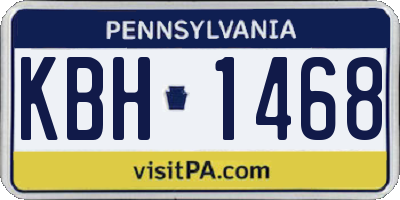PA license plate KBH1468