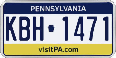 PA license plate KBH1471