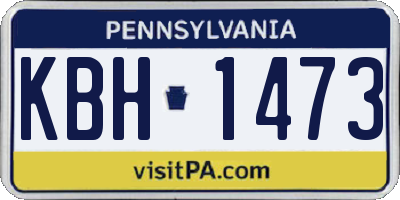 PA license plate KBH1473