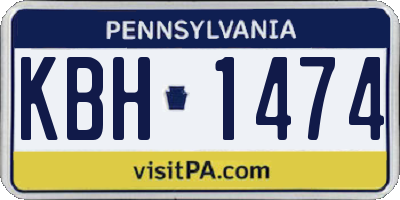 PA license plate KBH1474