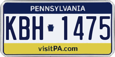 PA license plate KBH1475