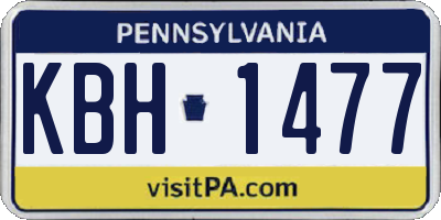 PA license plate KBH1477