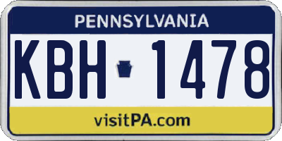 PA license plate KBH1478