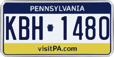 PA license plate KBH1480