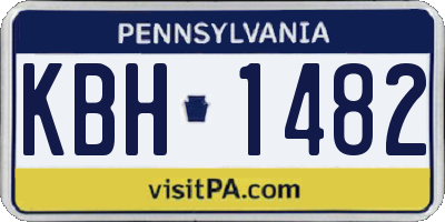 PA license plate KBH1482