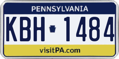 PA license plate KBH1484