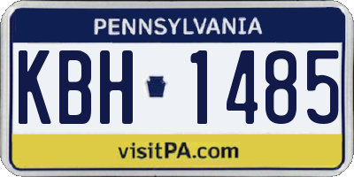 PA license plate KBH1485