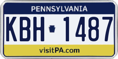 PA license plate KBH1487