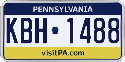 PA license plate KBH1488
