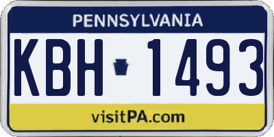PA license plate KBH1493