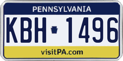 PA license plate KBH1496