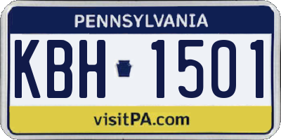 PA license plate KBH1501