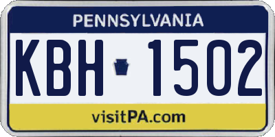 PA license plate KBH1502