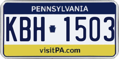 PA license plate KBH1503