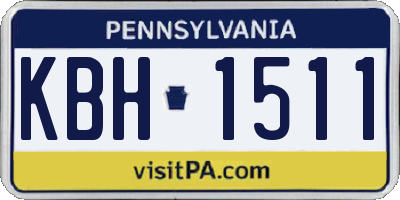 PA license plate KBH1511