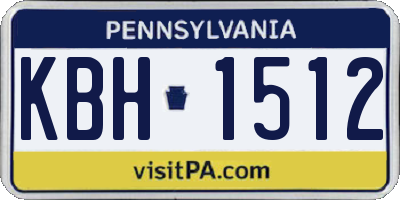 PA license plate KBH1512