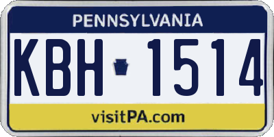 PA license plate KBH1514
