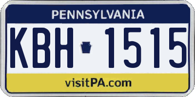 PA license plate KBH1515