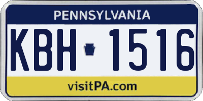 PA license plate KBH1516