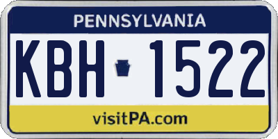 PA license plate KBH1522