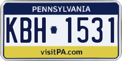 PA license plate KBH1531