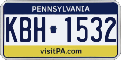 PA license plate KBH1532