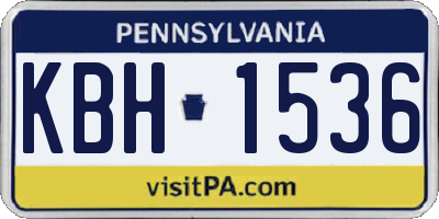 PA license plate KBH1536