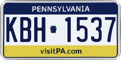 PA license plate KBH1537