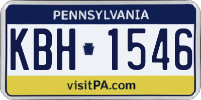 PA license plate KBH1546