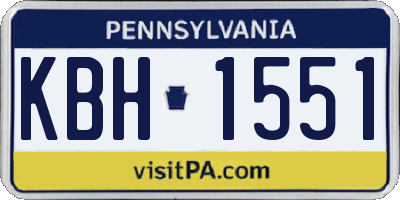 PA license plate KBH1551