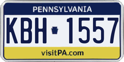 PA license plate KBH1557