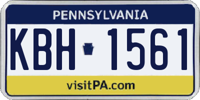PA license plate KBH1561