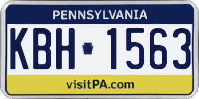PA license plate KBH1563