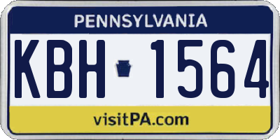 PA license plate KBH1564