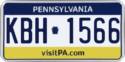 PA license plate KBH1566