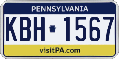 PA license plate KBH1567