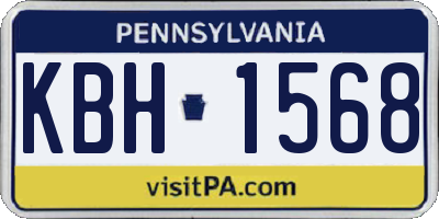 PA license plate KBH1568