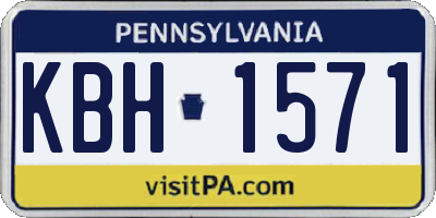 PA license plate KBH1571