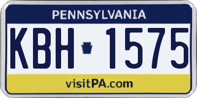 PA license plate KBH1575