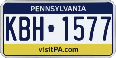 PA license plate KBH1577