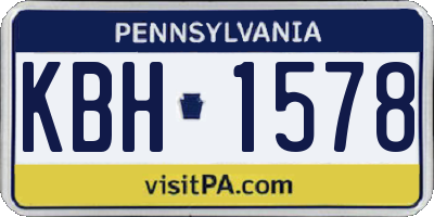 PA license plate KBH1578