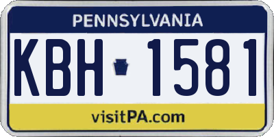PA license plate KBH1581